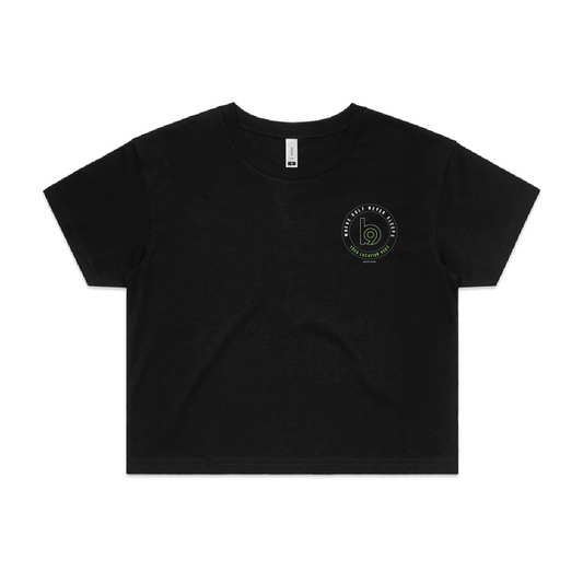 Crest — Sturdy Crop Tee (Women's) — Black Front