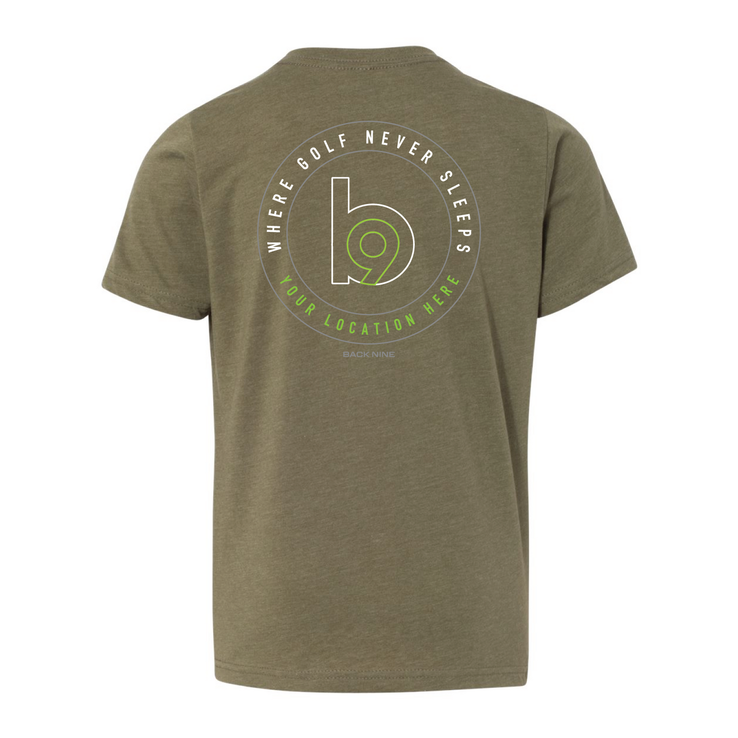 Crest — Easy Tee (Youth) — Military Green Back