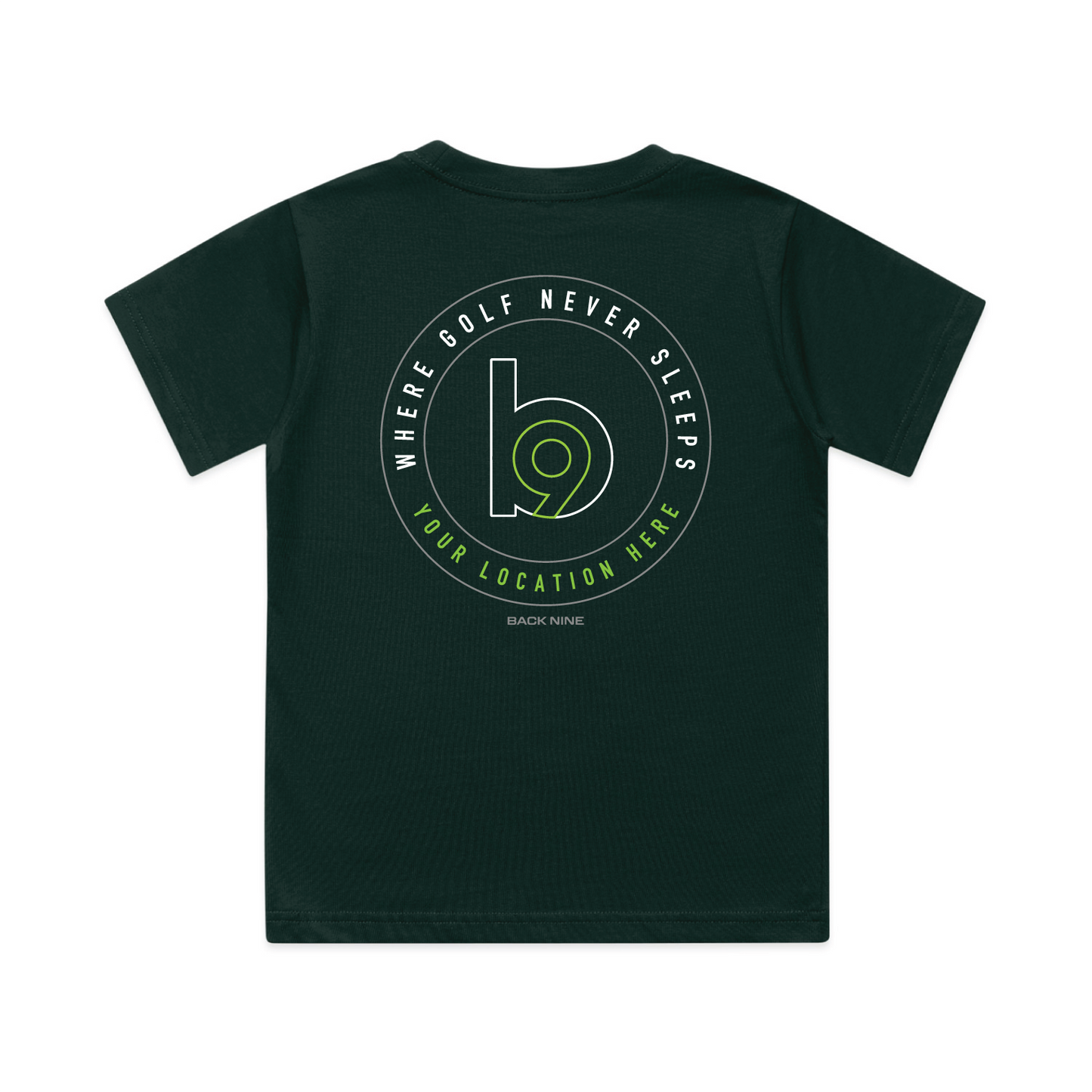 Crest — Sturdy Tee (Youth) — Pine Green Back