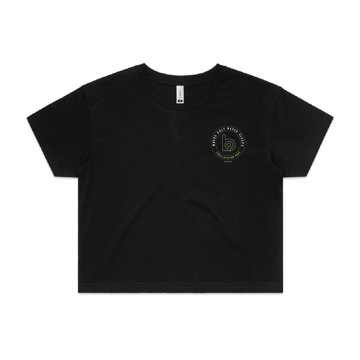 Crest — Sturdy Crop Tee (Women's) — Black Front