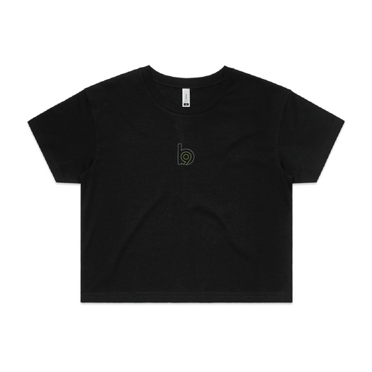 Sideline — Sturdy Crop Tee (Women's) — Black Front