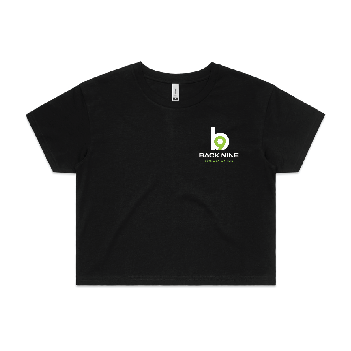 Hometown — Sturdy Crop Tee (Women's) — Black Front