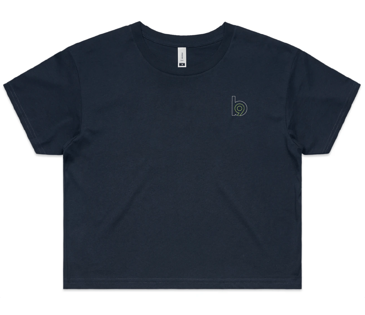 Sideline — Sturdy Crop Tee (Women's) — Navy Front