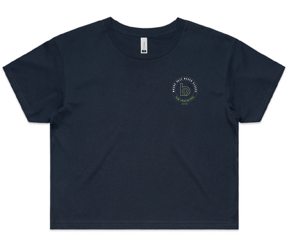 Crest — Sturdy Crop Tee (Women's) — Navy Front