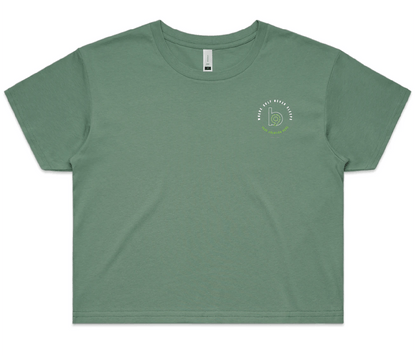 Crest — Sturdy Crop Tee (Women's) — Sage Front