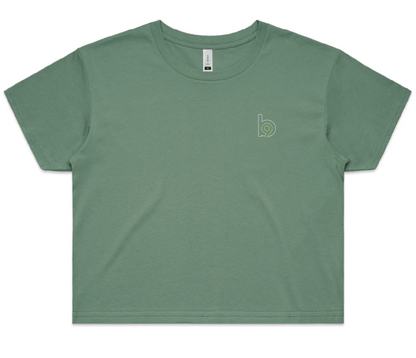Sideline — Sturdy Crop Tee (Women's) — Sage Front