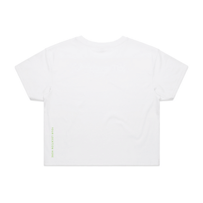 Sideline — Sturdy Crop Tee (Women's) — White Back