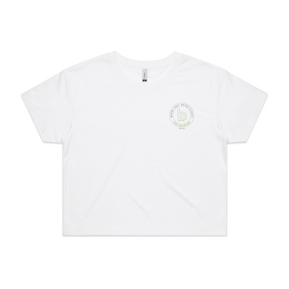 Crest — Sturdy Crop Tee (Women's) — White Front