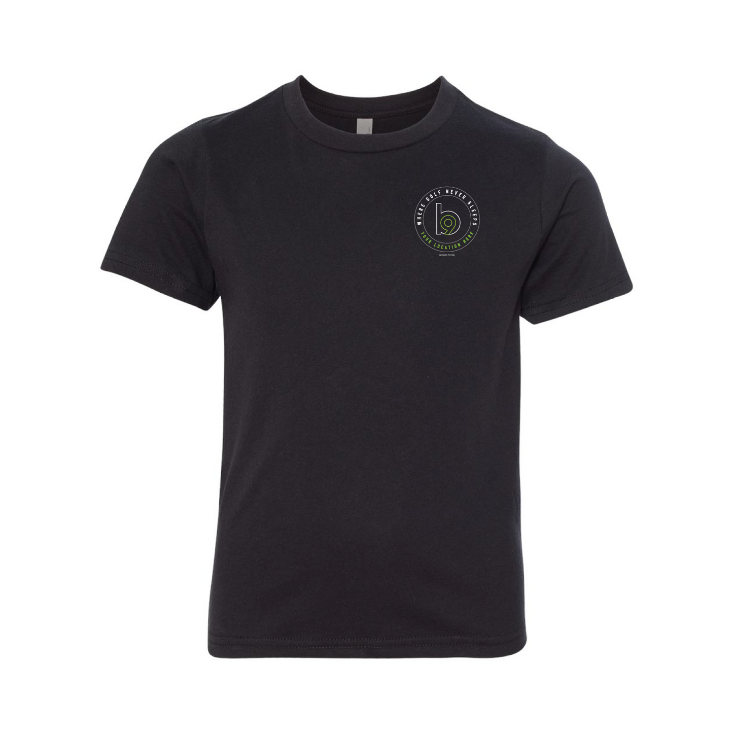 Crest — Easy Tee (Youth) — Black Front