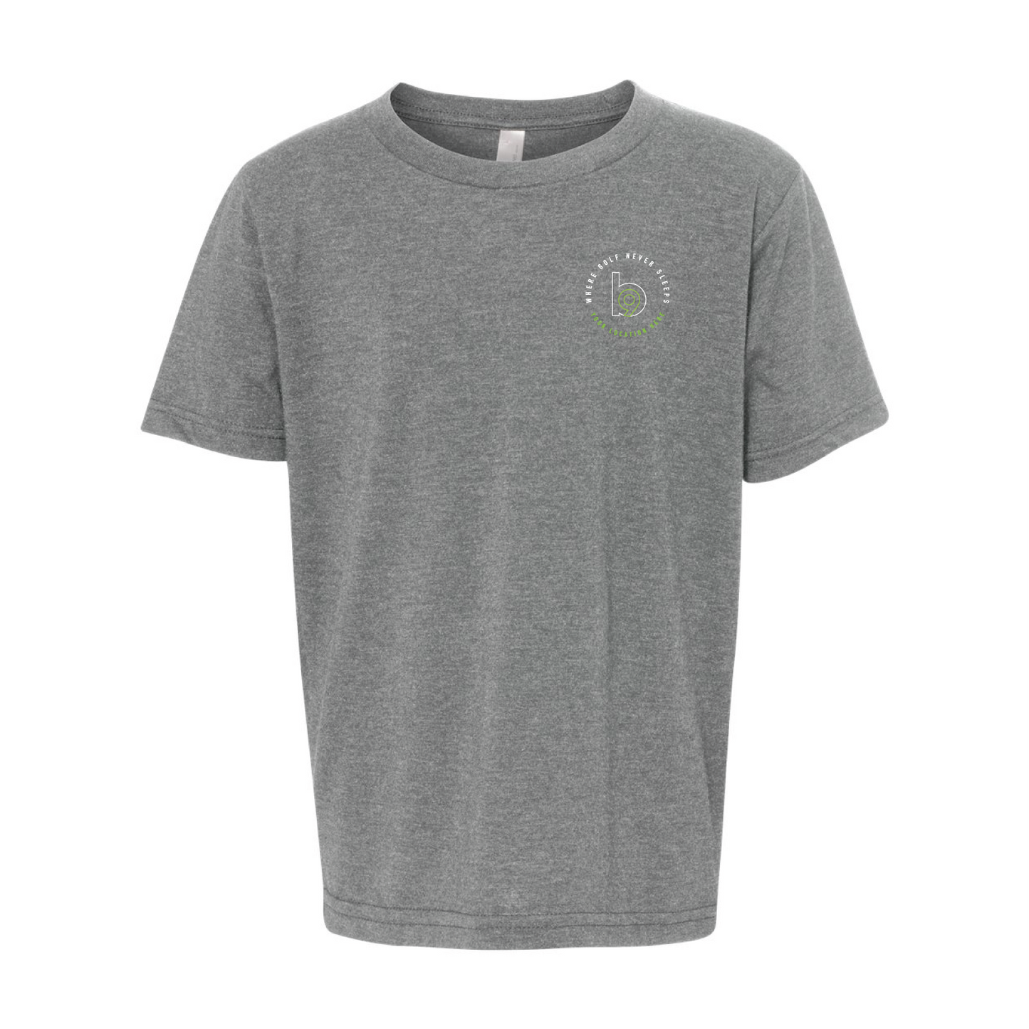 Crest — Easy Tee (Youth) — Heather Grey Front
