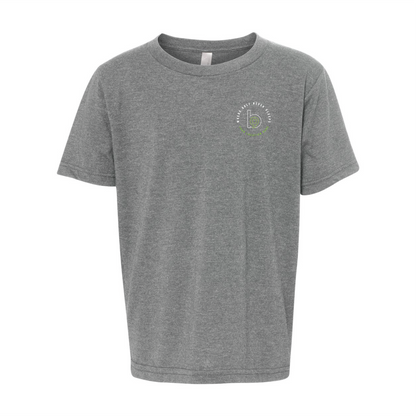 Crest — Easy Tee (Youth) — Heather Grey Front
