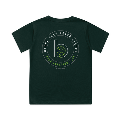 Crest — Sturdy Tee (Youth) — Pine Green Back